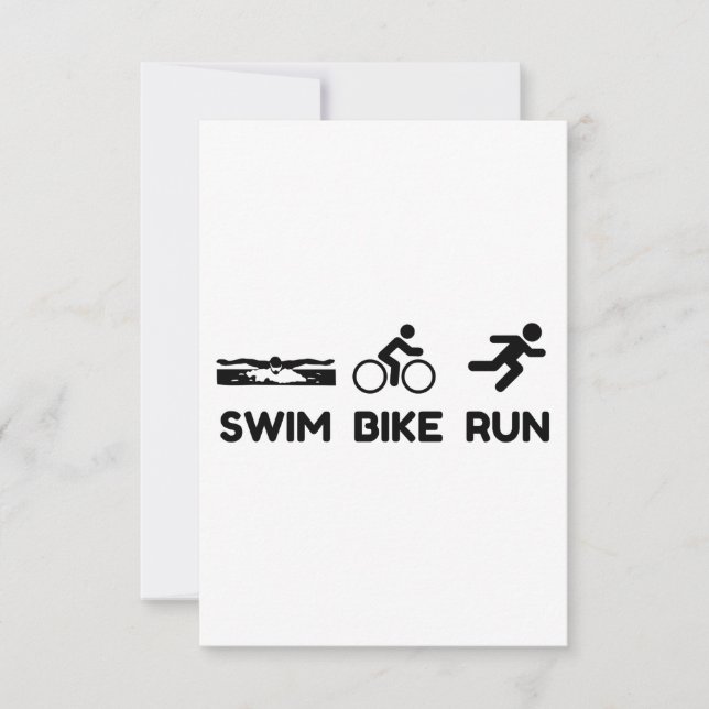 Tarjeta De Agradecimiento Triatlón Bañado en bicicleta (Anverso)