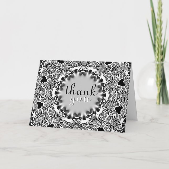 Tarjeta De Agradecimiento Tribal Lace Gracias Gracias Gracias MGracias Danke (Anverso)