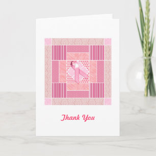 Tarjeta De Agradecimiento Tributo rosado a sobrevivientes de cáncer de mama