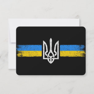 Tarjeta De Agradecimiento Tridente de Ucrania - Símbolo de bandera de Ucrani