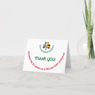 Tarjeta De Agradecimiento Trinacria personalizada belga irlandesa estadounid