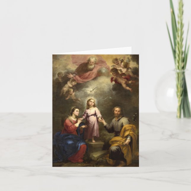 Tarjeta De Agradecimiento Trinidades celestiales y terrenales de Murillo (Anverso)