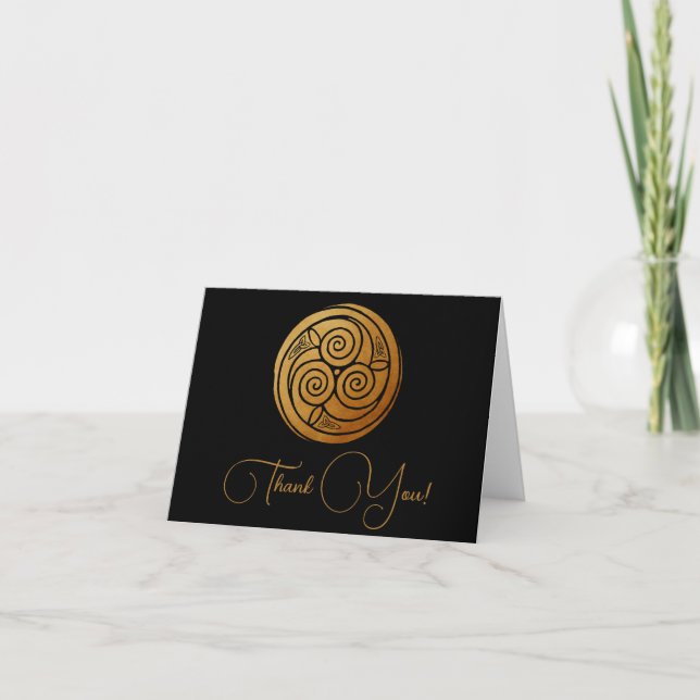 Tarjeta De Agradecimiento Triple Celtic Knot Swirl Mandala Personalizada (Anverso)