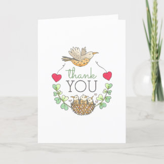 Tarjeta De Agradecimiento Triplets Baby Shower Bird