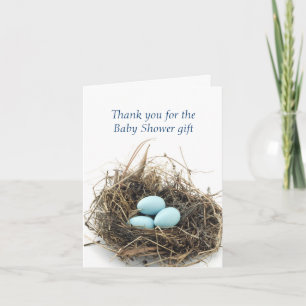 Tarjeta De Agradecimiento Triplets Eggs en Nest Baby Shower Gracias