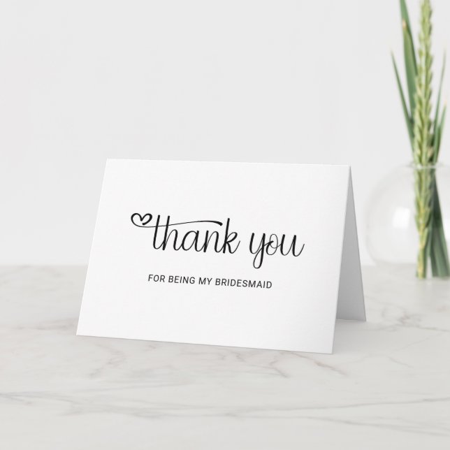 Tarjeta De Agradecimiento Tripulación de Bridesmaid (Anverso)