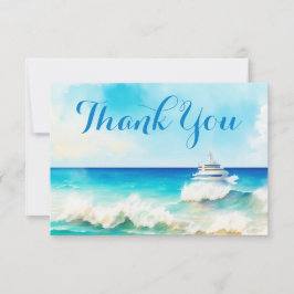 Tarjeta De Agradecimiento Tripulación de Crucero Oceánico de Barcos Náuticos