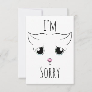 Tarjeta De Agradecimiento Triste cara de gato: Lo siento