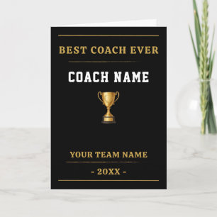 Tarjeta De Agradecimiento Trofeo al Mejor Entrenador Regalo de Agradecimient