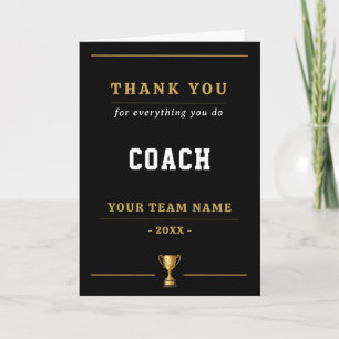Tarjeta De Agradecimiento Trofeo Todo Lo Que Haces Entrenador 