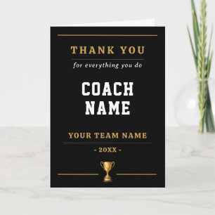 Tarjeta De Agradecimiento Trofeo Todo Lo Que Haces Nombre del Entrenador