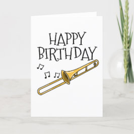 Tarjeta De Agradecimiento Trombone Birday Card Trombonist Brass Músico