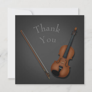 Tarjeta De Agradecimiento Trompe L'oeil Miniatura Violín y Bow Personalizado