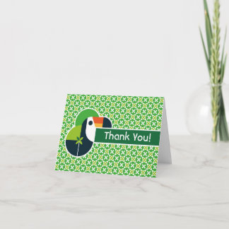 Tarjeta De Agradecimiento Tropical Brazilian Toucan Geometric Bird Art