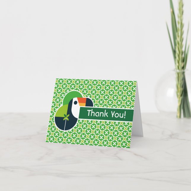 Tarjeta De Agradecimiento Tropical Brazilian Toucan Geometric Bird Art (Anverso)