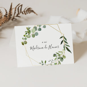 Tarjeta De Agradecimiento Tropical Green Bridal Party