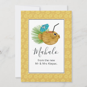 Tarjeta De Agradecimiento Tropical Hawaii Tiki Totem Verano