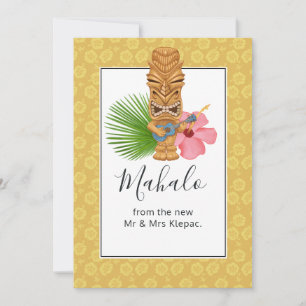 Tarjeta De Agradecimiento Tropical Hawaii Tiki Totem Verano