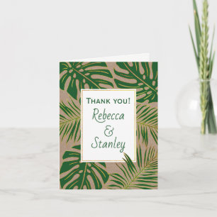 Tarjeta De Agradecimiento Tropical hojas boda boda Gracias