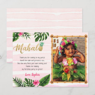 Tarjeta de agradecimiento Tropical Mahalo
