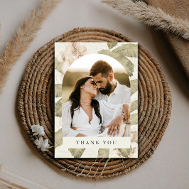 Tarjeta De Agradecimiento Tropical Orchid Botanical Wedding Photo Thank You 