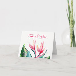 Tarjeta de agradecimiento tropical para pájaro del
