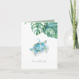 Tarjeta De Agradecimiento Tropical Thank You Notes Watercolor Sea Turtle