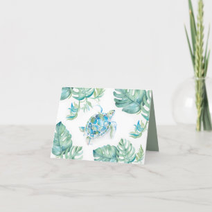Tarjeta De Agradecimiento Tropical Thank You Notes Watercolor Sea Turtle