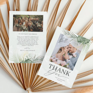 Tarjeta De Agradecimiento Tropical Verde Tropical Gracias Boda