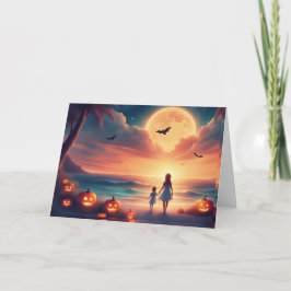 Tarjeta De Agradecimiento Tropicales iluminados por la luna: una Halloween a