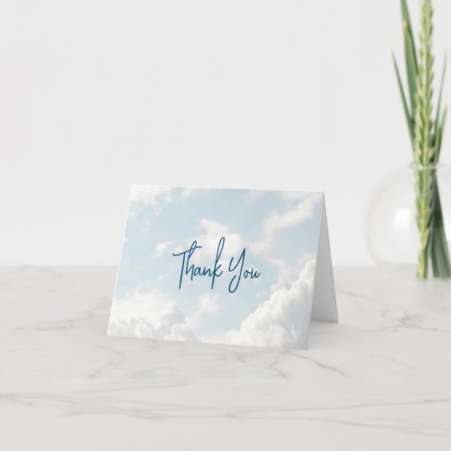 Tarjeta De Agradecimiento Trozo de nubes de Baby Shower del cielo (Anverso)