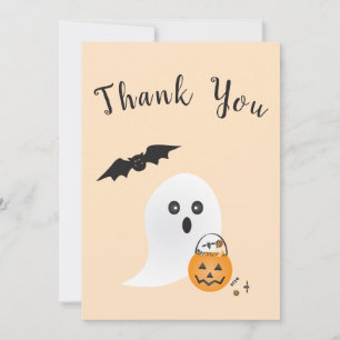 Tarjeta De Agradecimiento Truco De Fantasma O Tratamiento De Bat Candy Hallo