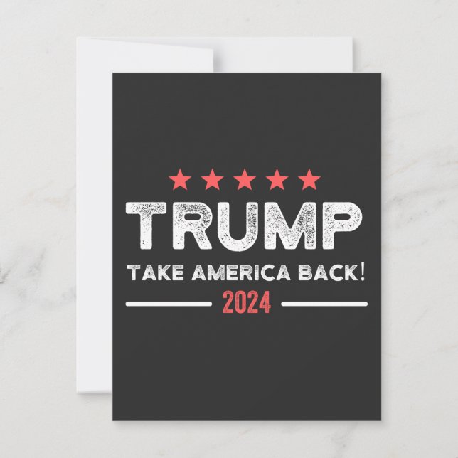 Tarjeta De Agradecimiento Trump 2024 Take America Back (Anverso)