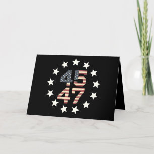 Tarjeta De Agradecimiento Trump 45 47 estrellas bandera estadounidense vinta