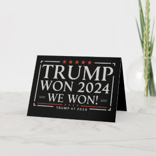 Tarjeta De Agradecimiento Trump Ganó 2024 Nosotros Ganamos 47 2028 EE. UU.