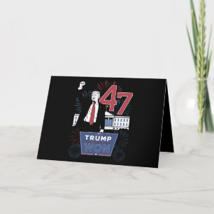 Tarjeta De Agradecimiento Trump Ganó 2024 Presidente 47 América EE. UU.