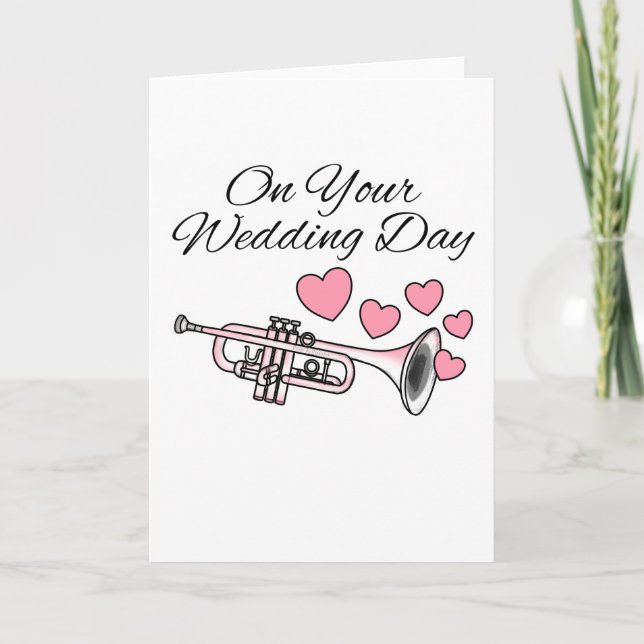 Tarjeta De Agradecimiento Trumpet Boda Trumpeter Trumpeter (Anverso)