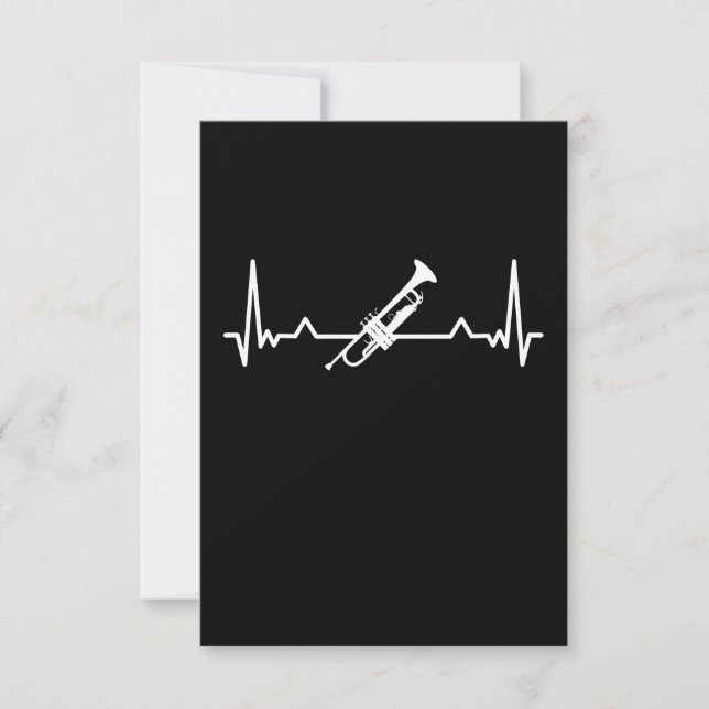 Tarjeta De Agradecimiento Trumpet Jazz Music Heartbeat Gracioso regalo (Anverso)