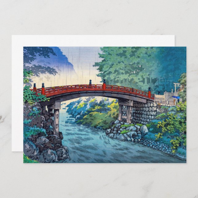 Tarjeta De Agradecimiento Tsuchiya Koitsu - Puente sagrado de Nikko (Anverso / Reverso)
