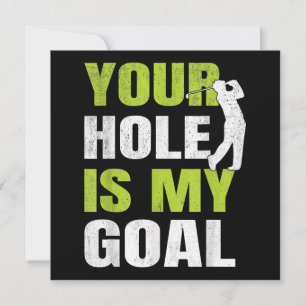 Tarjeta De Agradecimiento Tu Agujero Es Mi Objetivo - Jugador De Golf Humor