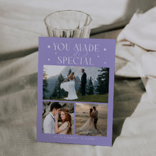 Tarjeta De Agradecimiento Tú Lo Hiciste Especial Foto De Boda Lila