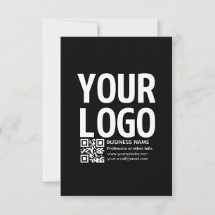 Tarjeta De Agradecimiento Tu logotipo con código QR editable y texto 