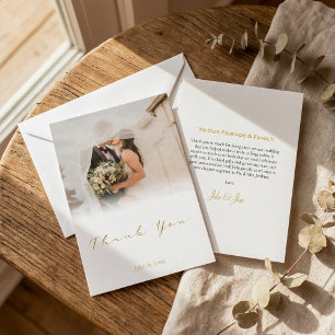 Tarjeta De Agradecimiento Tu propia foto romántica, gradiente, boda