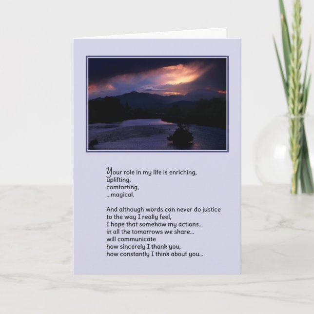 Tarjeta De Agradecimiento Tu rol en mi vida... amor (Anverso)