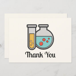 Tarjeta De Agradecimiento Tubo de prueba de química y vaso de precipitado