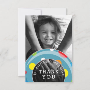 Tarjeta De Agradecimiento Tubo interior Polka Tubos de verano niños gracias