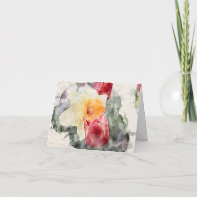 Tarjeta De Agradecimiento Tulip Daffodil (Anverso)