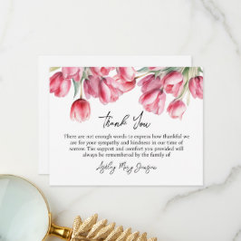 Tarjeta De Agradecimiento Tulip Funeral Thank You Card Bereavement