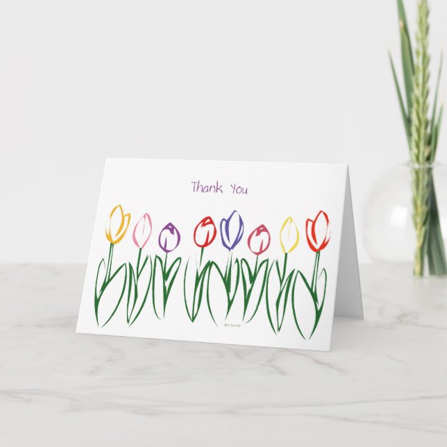 Tarjeta De Agradecimiento Tulip Garden-Gracias (Anverso)