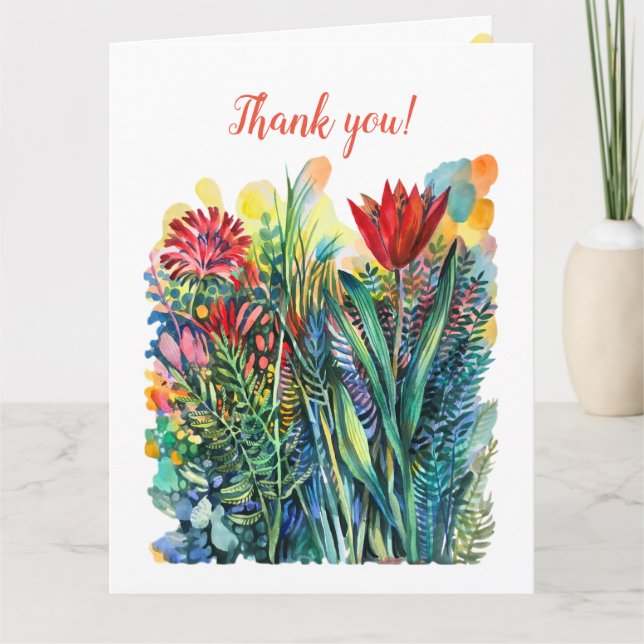 Tarjeta De Agradecimiento Tulip rojo (Anverso)